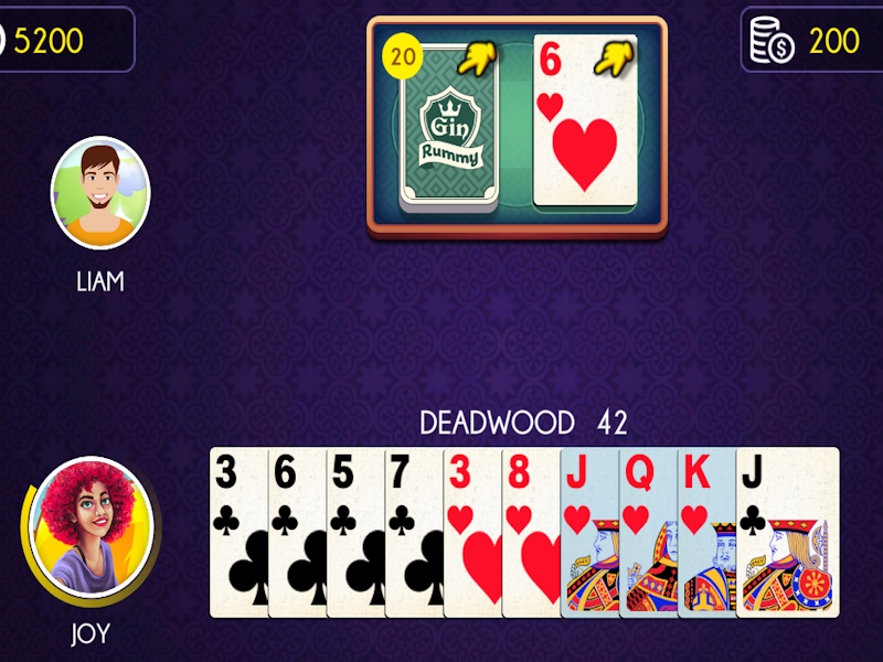 Cluiche Gin rummy ar líne