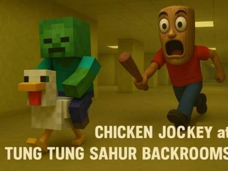 Cluiche Jockey sicín ag seomraí cúltaca Tung Tung Sahur ar líne